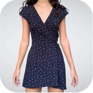 Brandy Melville Navy Floral Wrap Dress